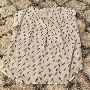 Feather printed light blouse